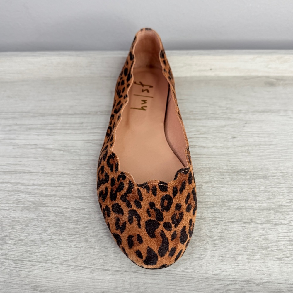 FS/NY French Sole Jigsaw Leopard Print Scalloped Flats size 8 - Picture 6 of 14